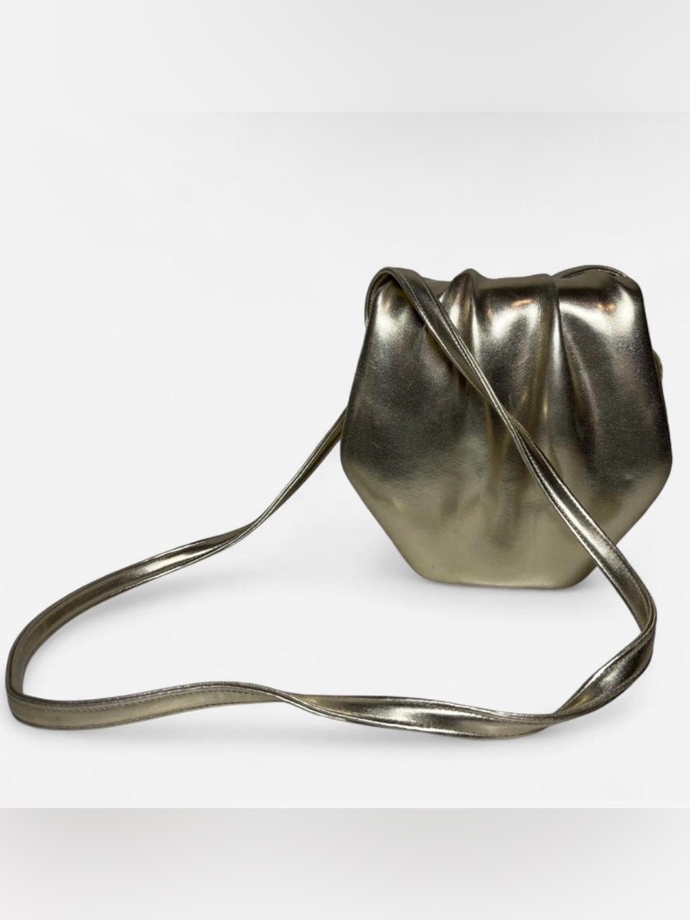 Vintage Andé Metallic Gold Leather Purse with Strap